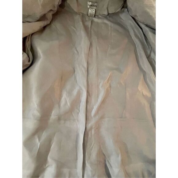 Chico's Womens Gray Leather Button Front Blazer Jacket Size 3 - Picture 12 of 16